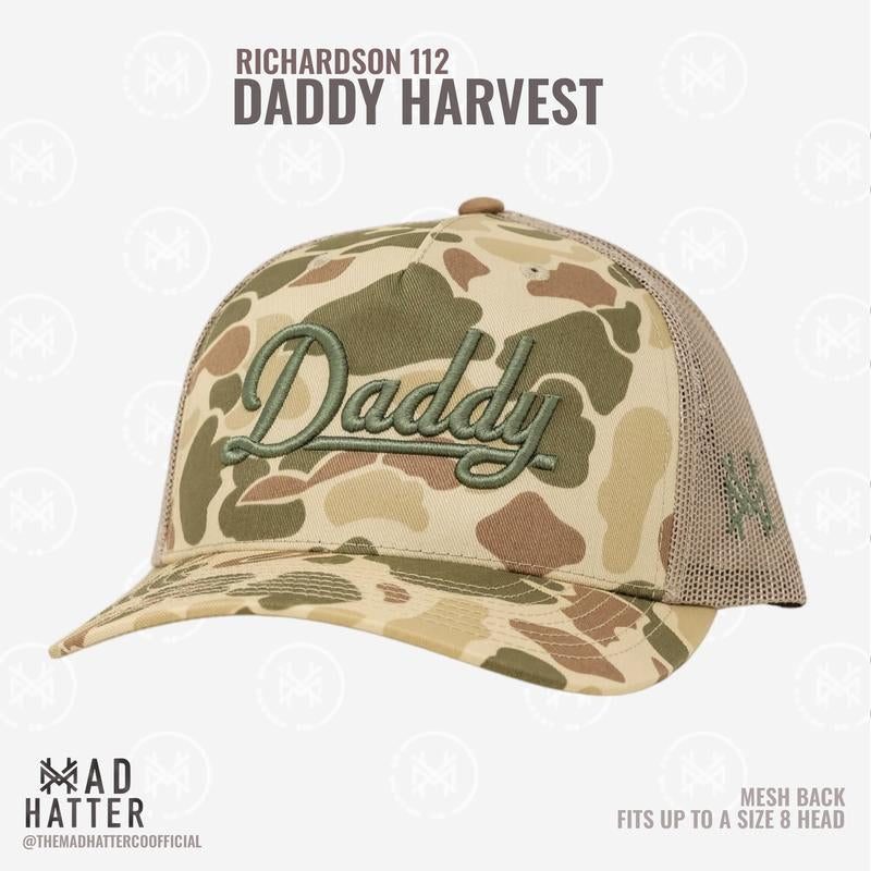 Daddy | by the Mad Hatter Co. 3D Puff Embroidery (Up to a Size 8 Head) Premium Mens Trucker Hat Gift Cap