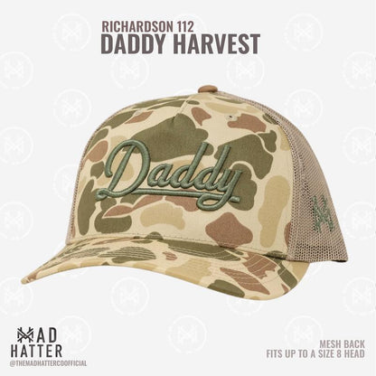 Daddy | by the Mad Hatter Co. 3D Puff Embroidery (Up to a Size 8 Head) Premium Mens Trucker Hat Gift Cap
